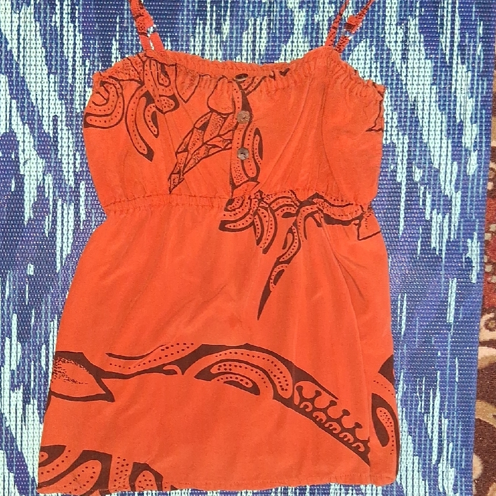 Wahine Toa Designs Top, Orange, Small